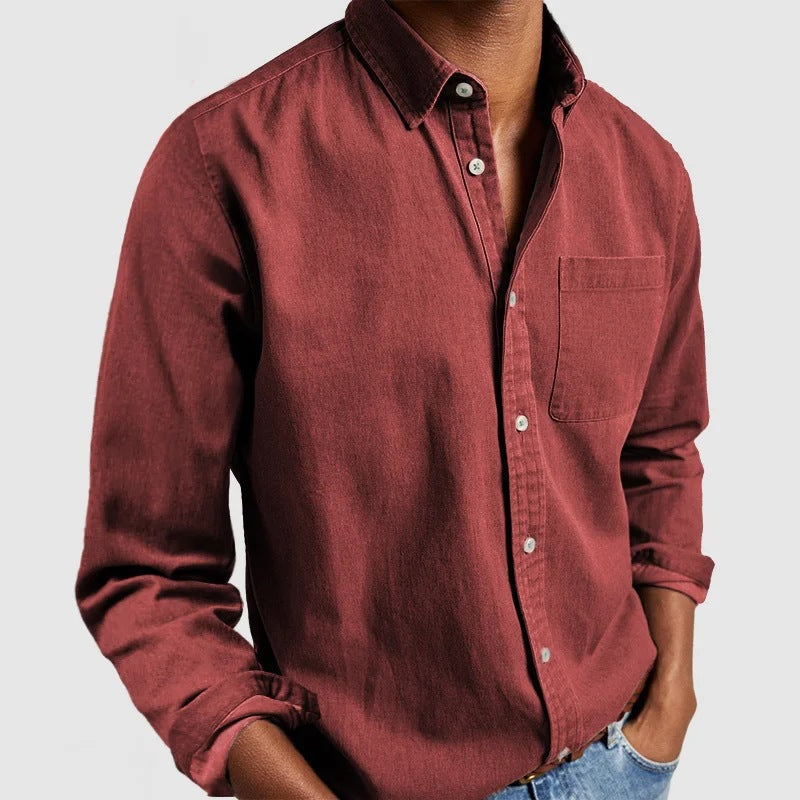 Raynard - Chemise à manches longues simple pour hommes