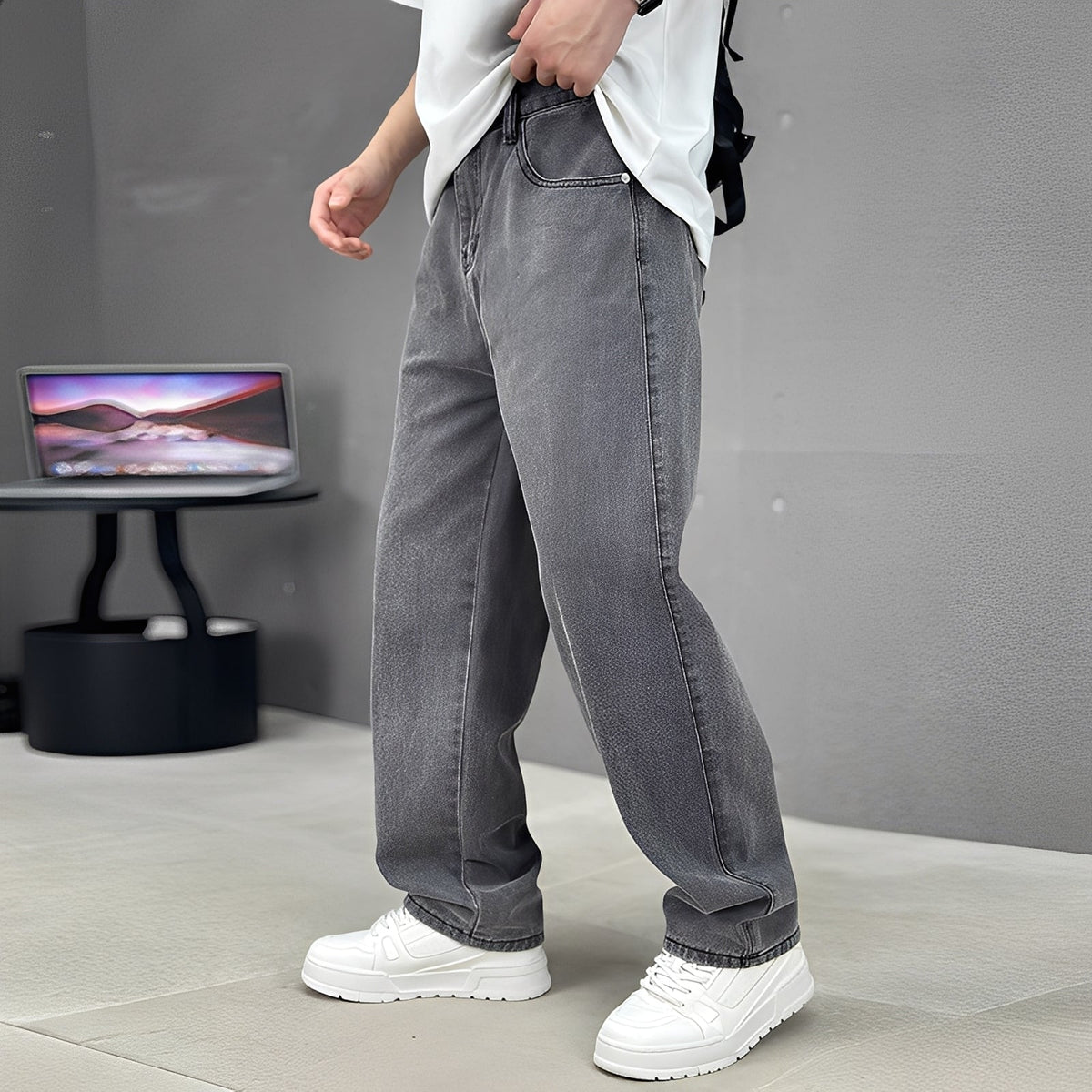 Wendell - Pantalon tendance à jambes larges