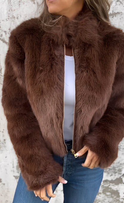 Amanda - Manteau tendance en fausse fourrure pour femmes