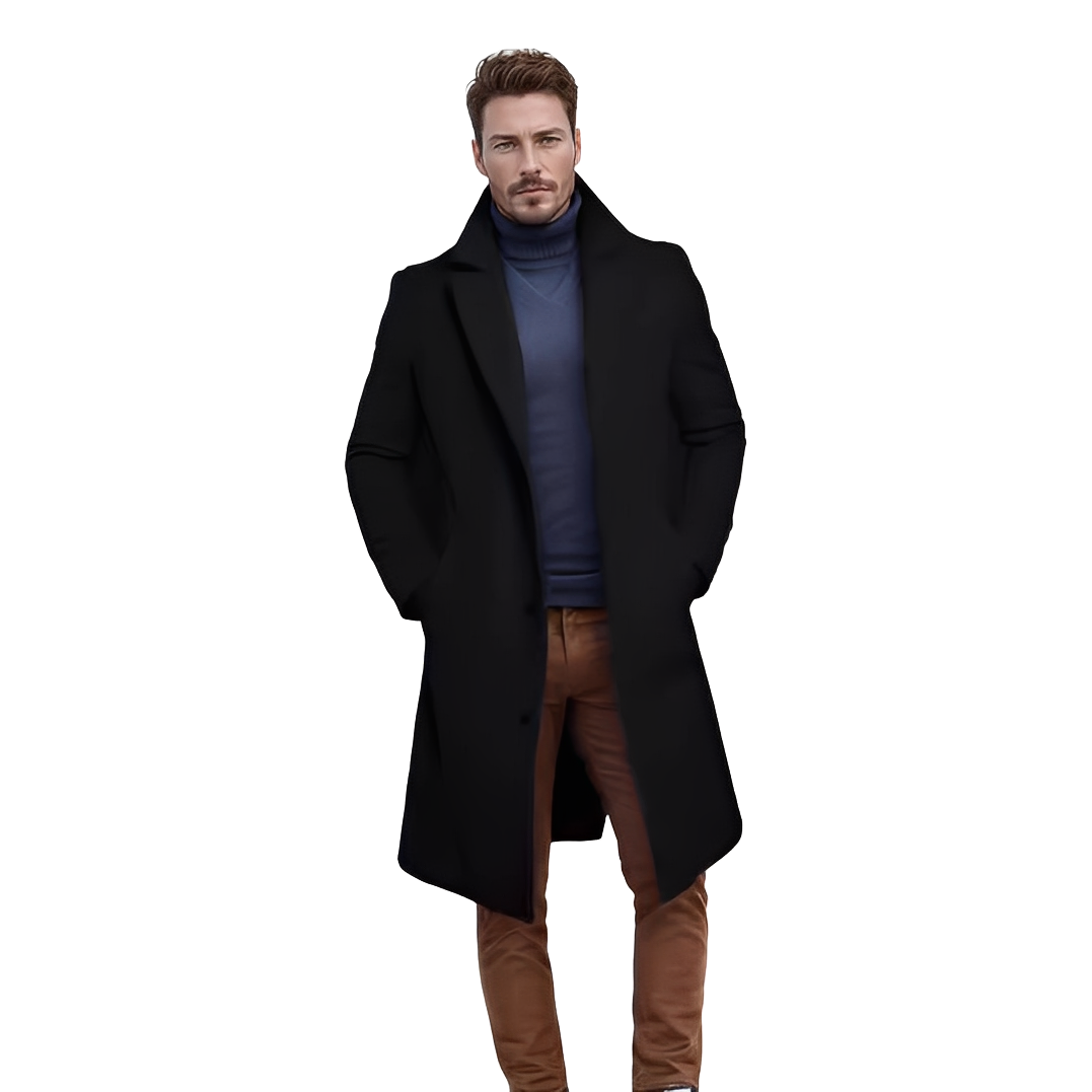 Evans - Classique manteau mi-long en laine pour homme