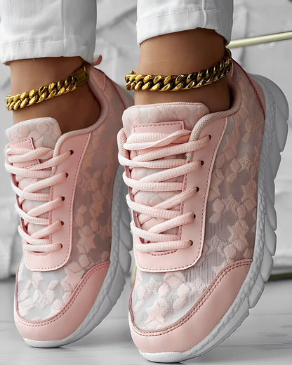 Elisabeth - Baskets décontractées et respirantes avec motif floral pour femmes