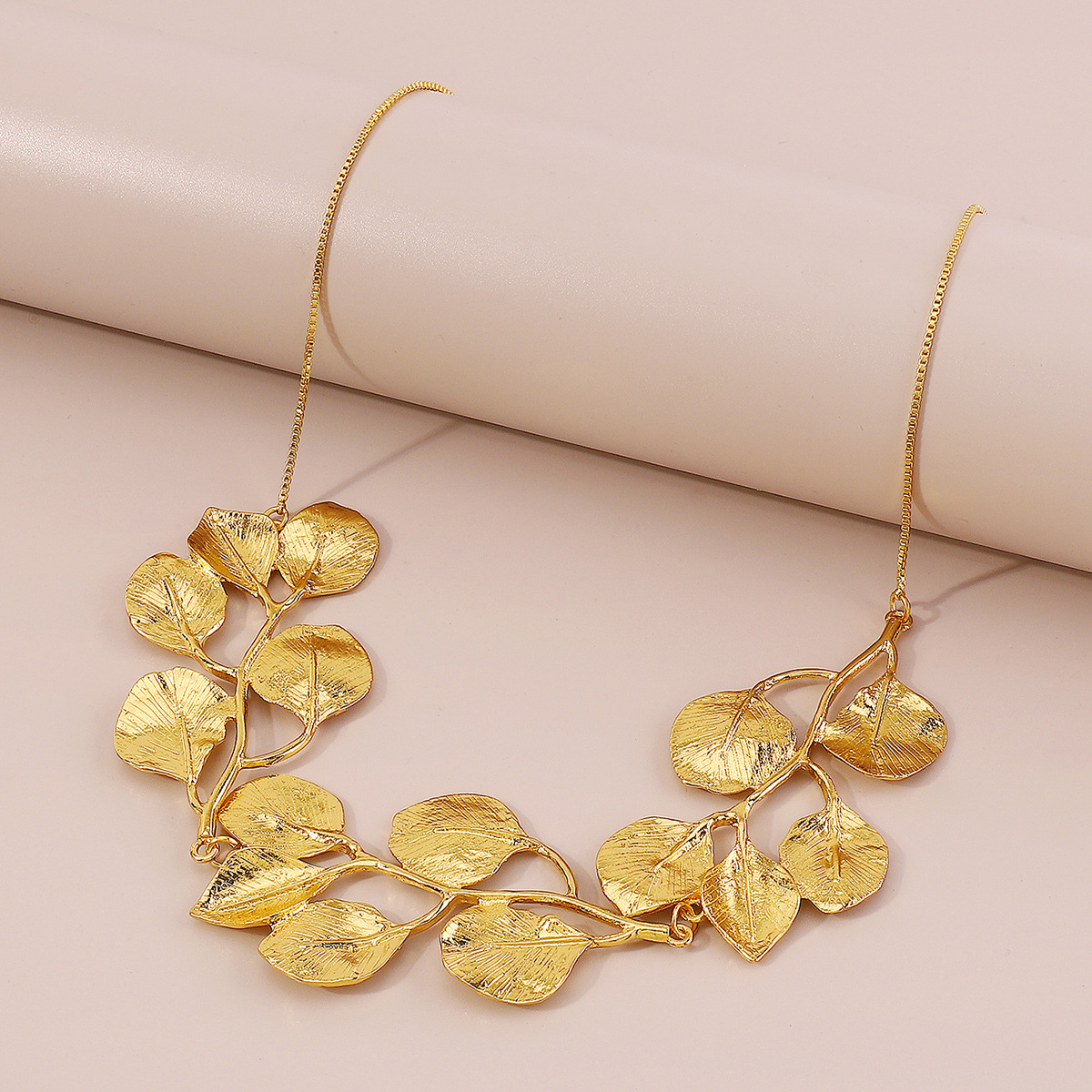 Golden Leaf - Collier de feuille de figuier vintage