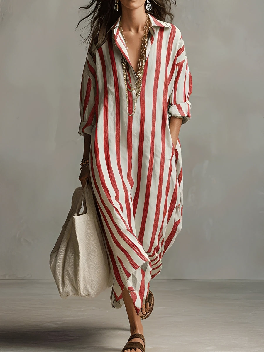 Charlotte - Robe Évasée à Rayures