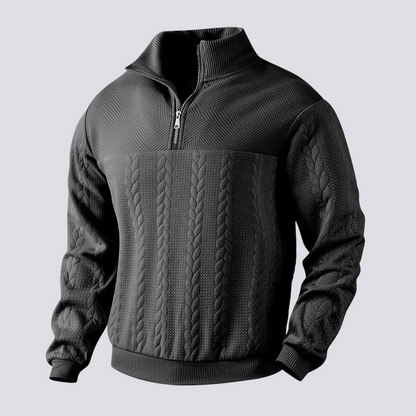 Benjamin - Modern pullover with quarter zipper for men