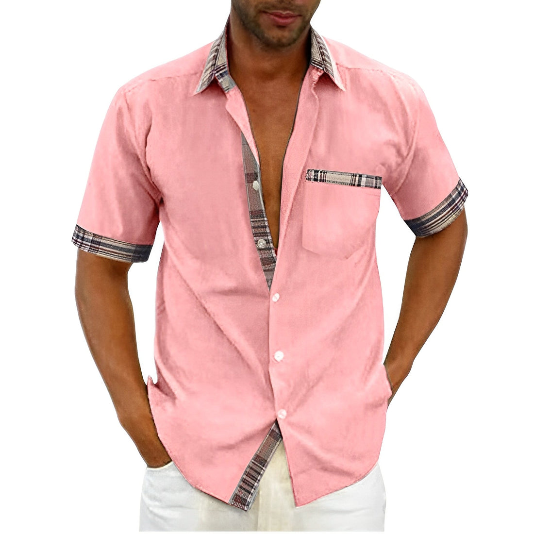 Elias - Chemise homme manches courtes avec boutons