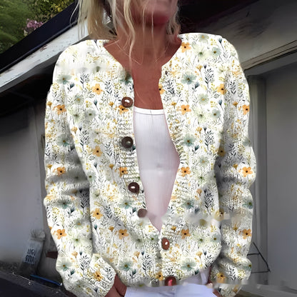 Wilda - Cardigan chic et confortable à motif floral pour femmes