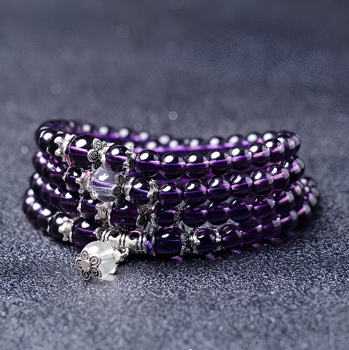 Mia – Bracelet et collier spirituel en améthyste