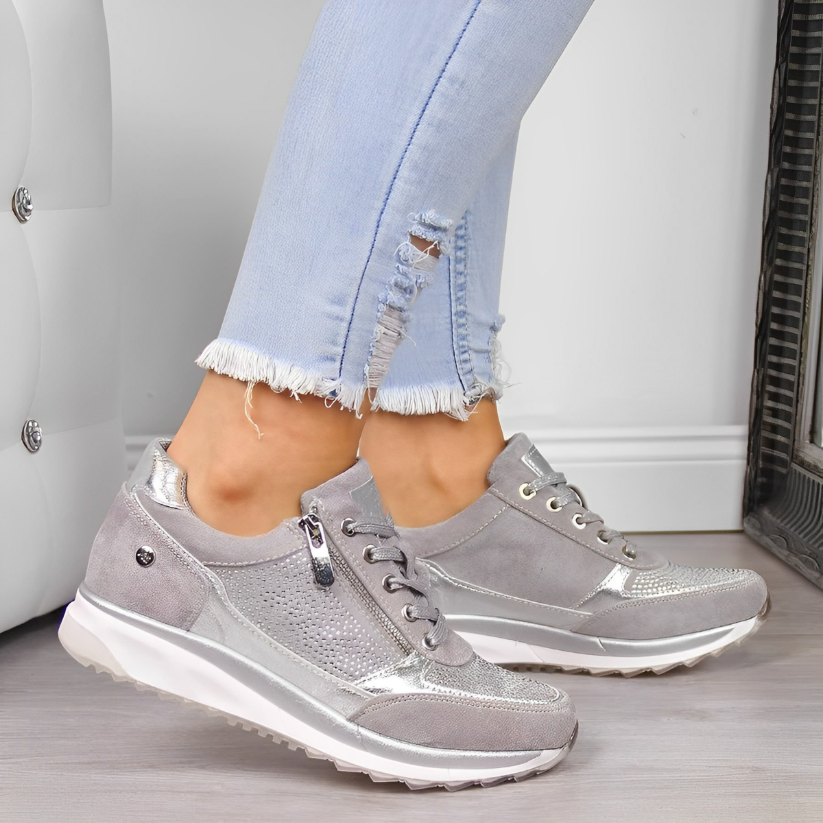 Pro Chaussures – Chaussures de soutien orthopédiques avec fermeture éclair