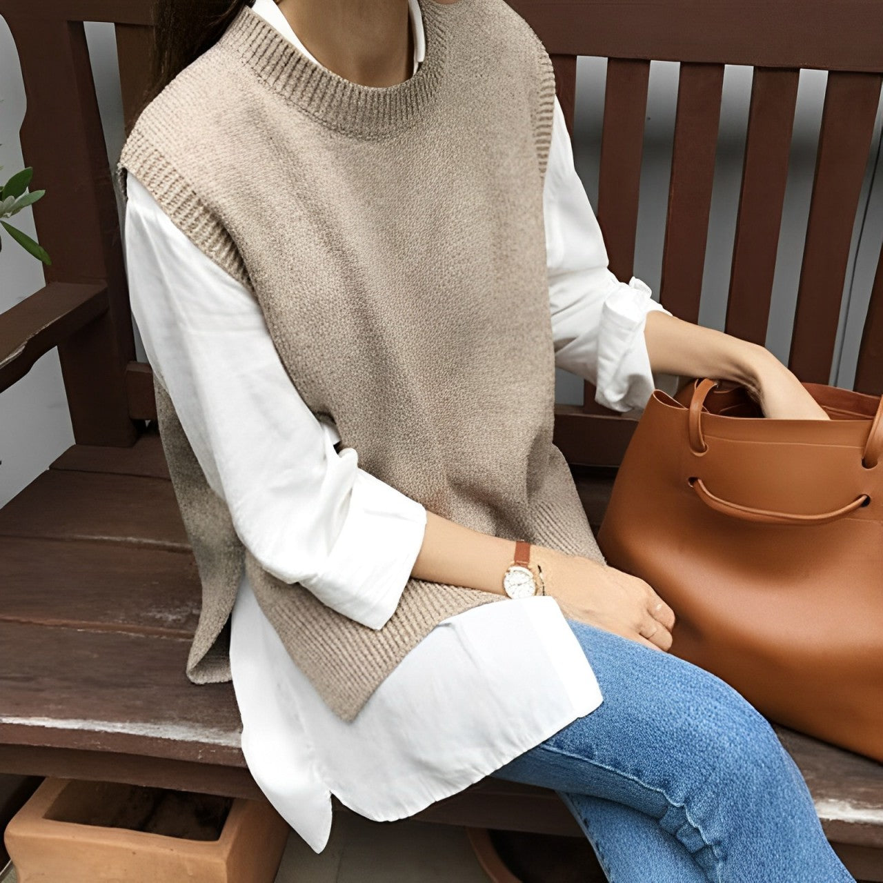 Alva - Pull Sans Manches à Coupe Ample