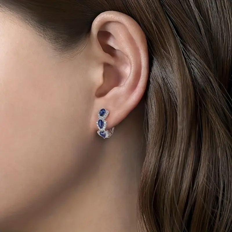 Ellie – Boucles d'oreilles en saphir bleu roi élégantes