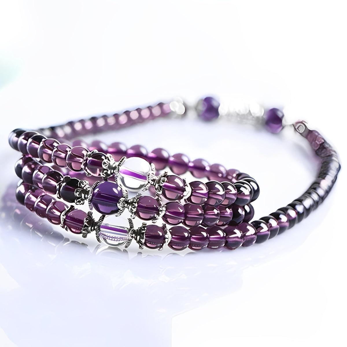 Mia – Bracelet et collier spirituel en améthyste