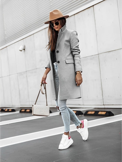 Simone - Manteau classique à deux boutons avec manches longues