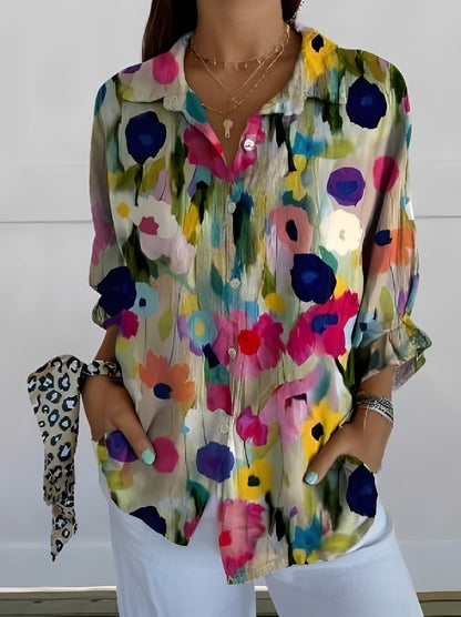 Jessica - Elegant blouse with floral pattern for women