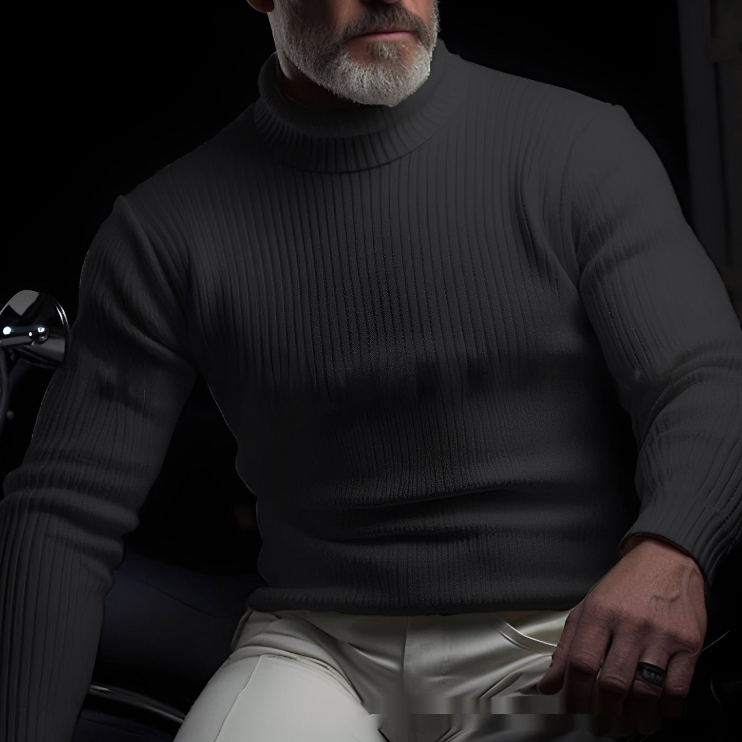 Jaron - Pull col roulé décontracté pour homme