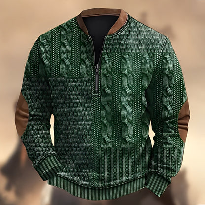 Edmund - Pull à motifs décontracté avec zip pour hommes