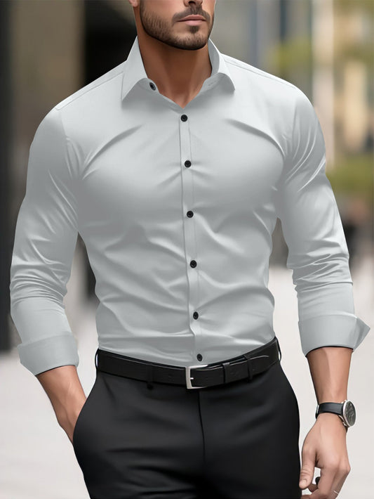 Thomas - Chemise de travail relax avec col à rabat pour hommes