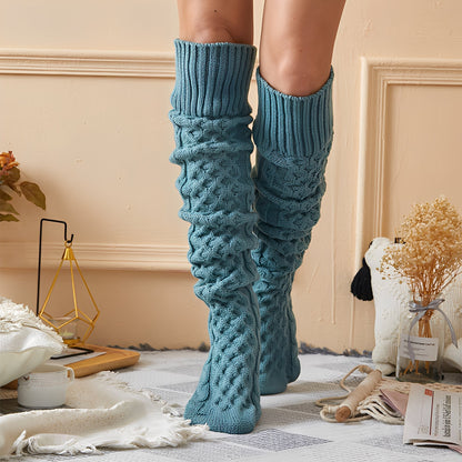 Jillian - Chaussettes longues en laine, élégantes et chaudes pour dames