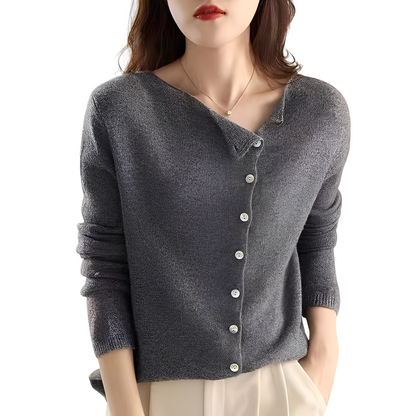 Joann - Elegant and light sweater with buttons for women