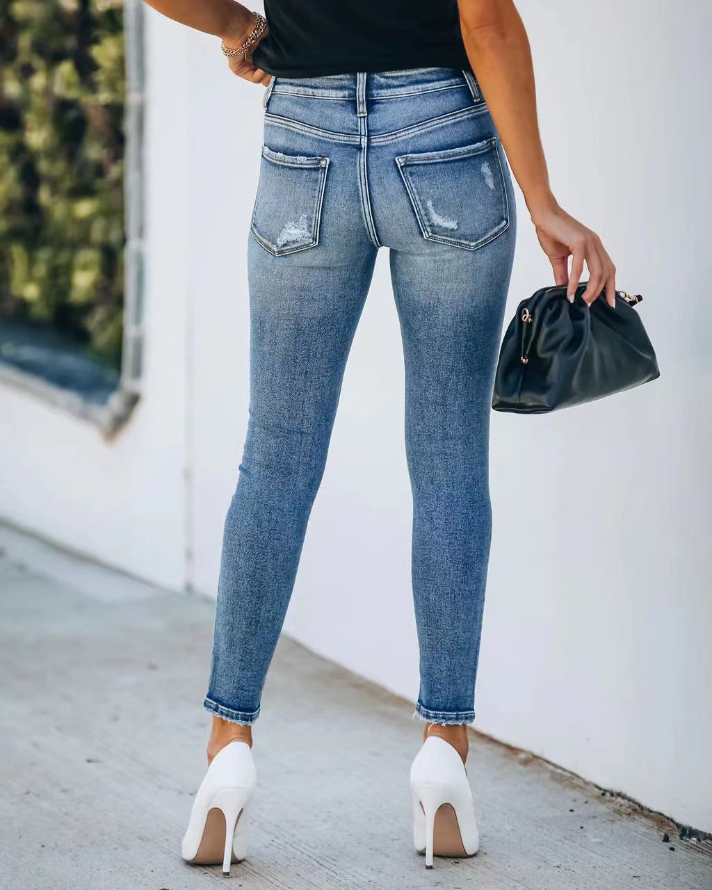 Cyrilla - Jeans slim décontractés avec déchirures pour dames