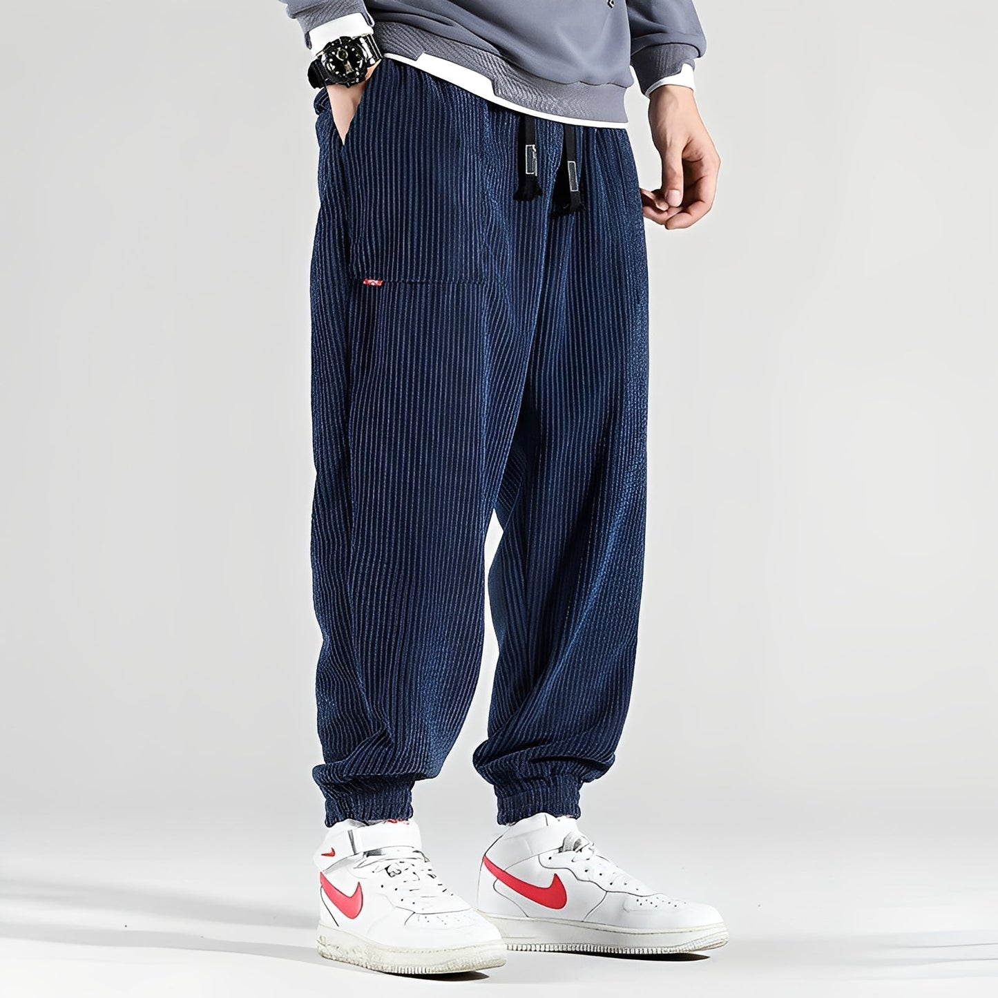 Kodey - Grand pantalon en velours côtelé pour hommes