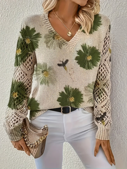 Ashtyn - Pull élégant avec motif floral pour femmes