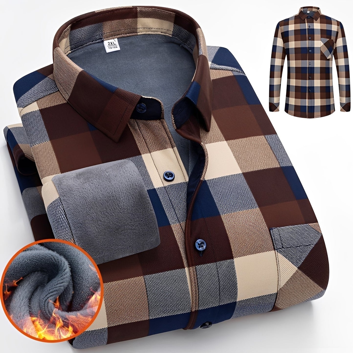 Anton - Chemise à carreaux élégante et chaleureuse avec doublure en polaire pour hommes