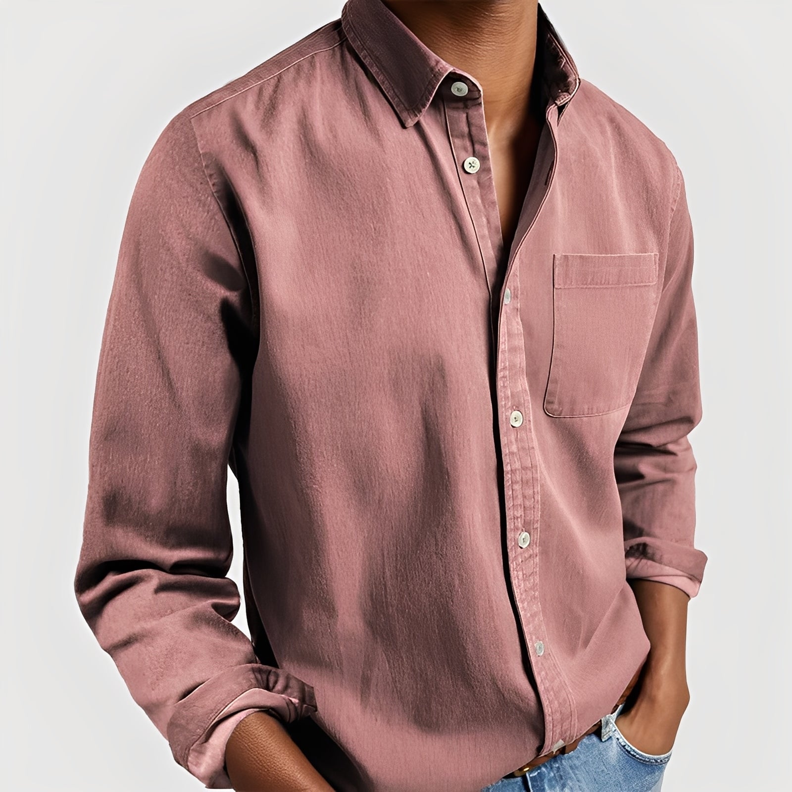 Kaspar - Chemise à manches longues décontractée pour homme
