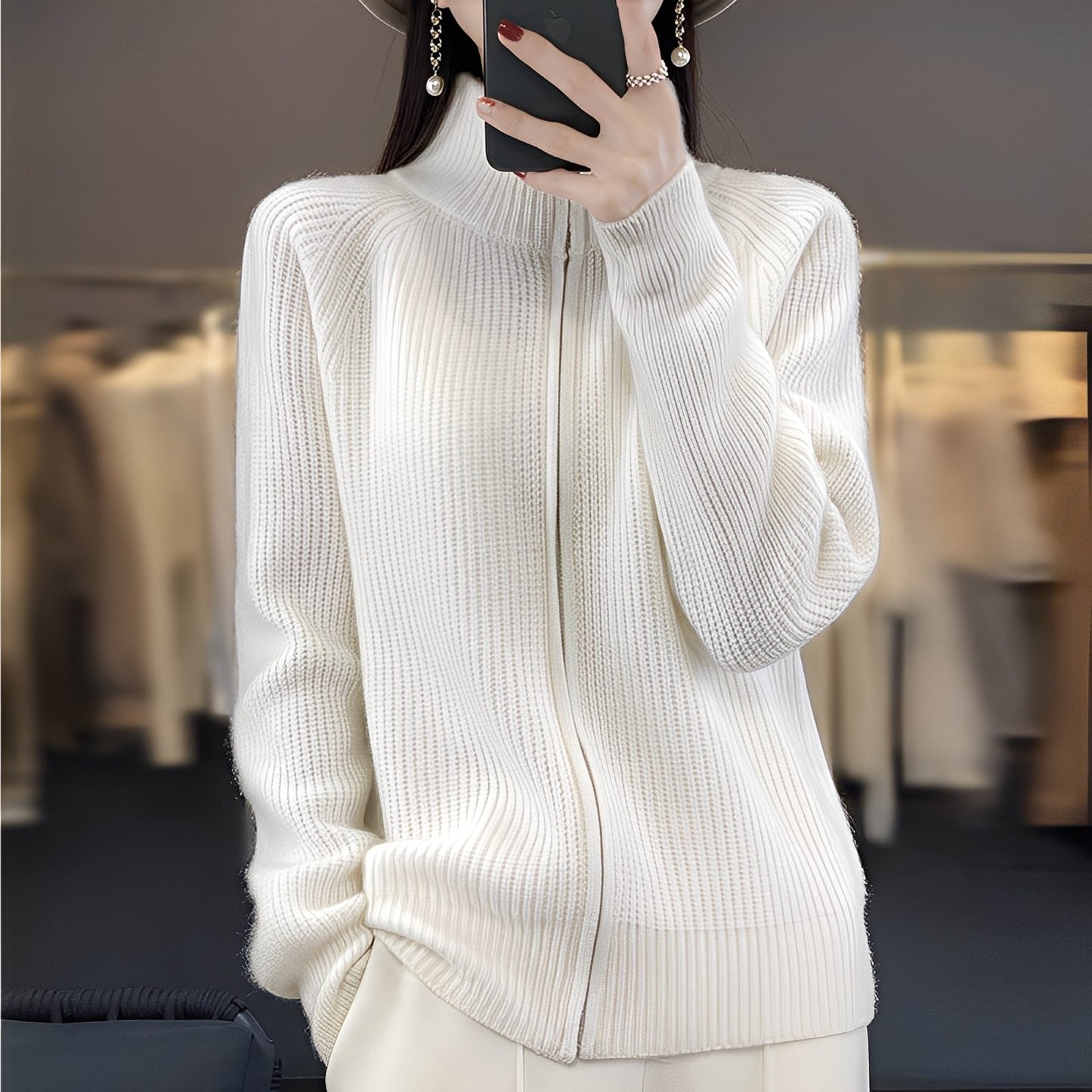 Margaret - Gilet en laine pour femmes avec zip