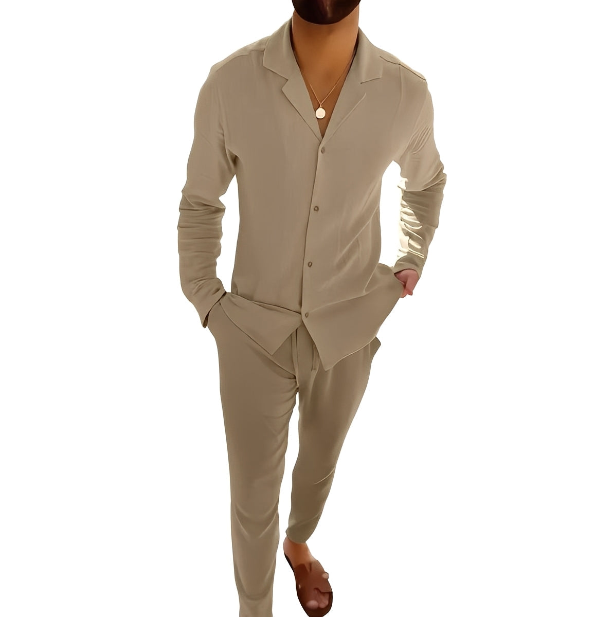 Hadrien - Ensemble chemise à manches longues et pantalon pour hommes