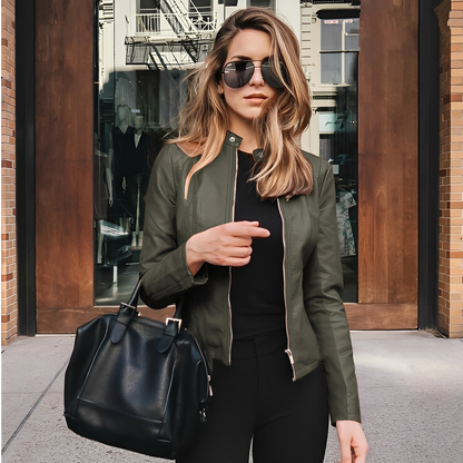 Lysiane - Veste d'hiver en cuir élégante pour femme