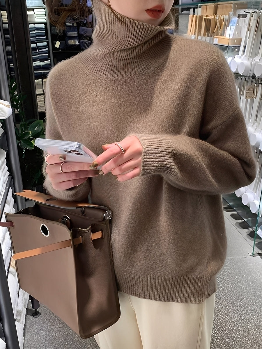 Yvette - Pull en cachemire à col roulé pour femme