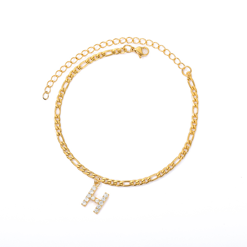 Cheville avec Initiale - Bracelet de cheville avec votre initiale