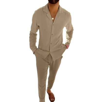 Hadrien - men's set with long-sleeve shirt and trousers
