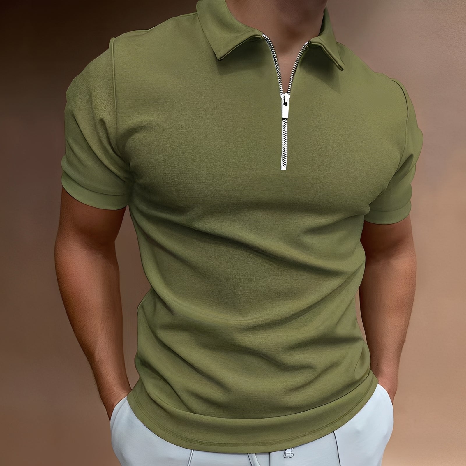Carlos - Polo élégant avec fermeture éclair pour hommes