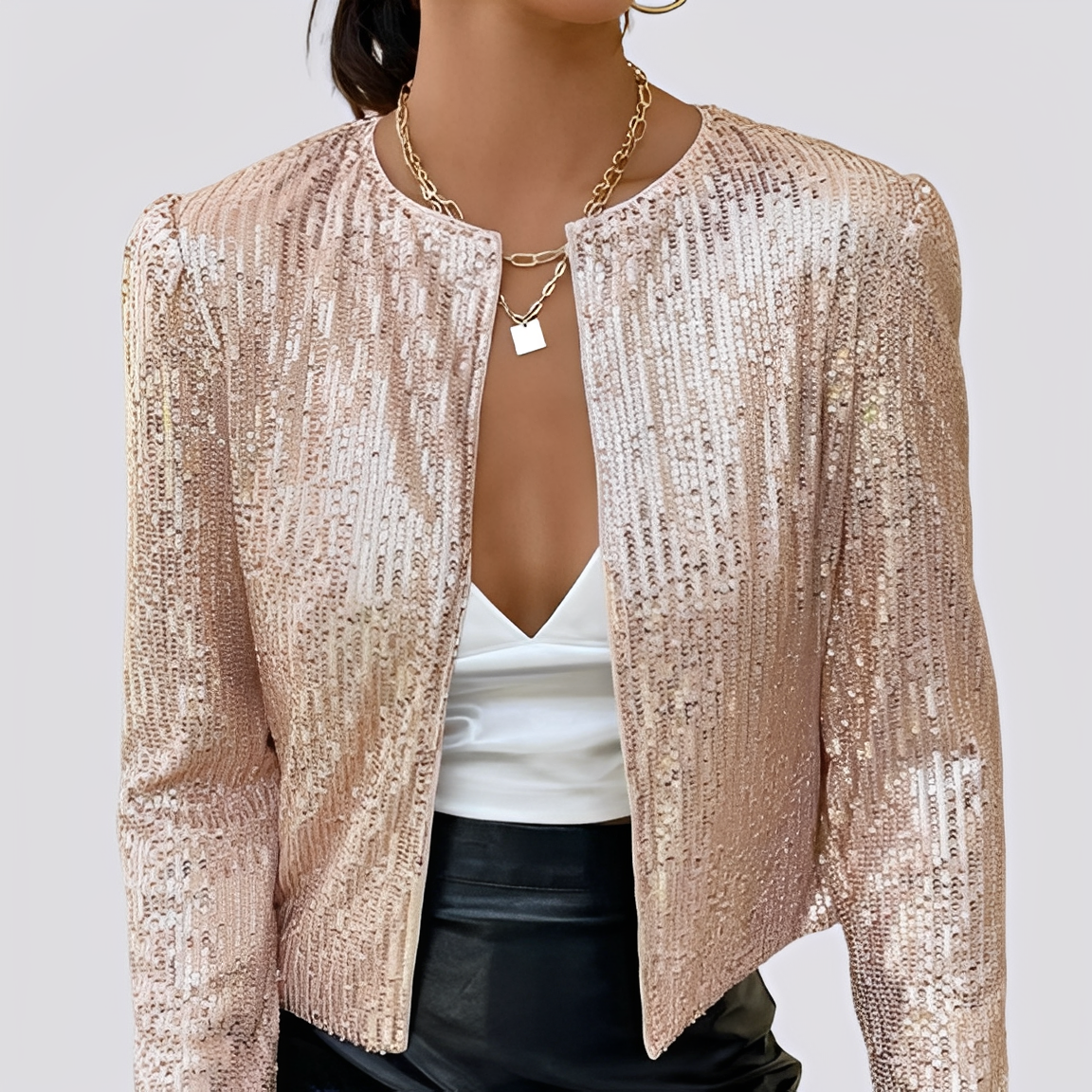 Isabelle - Elegant short jacket with sequins for women