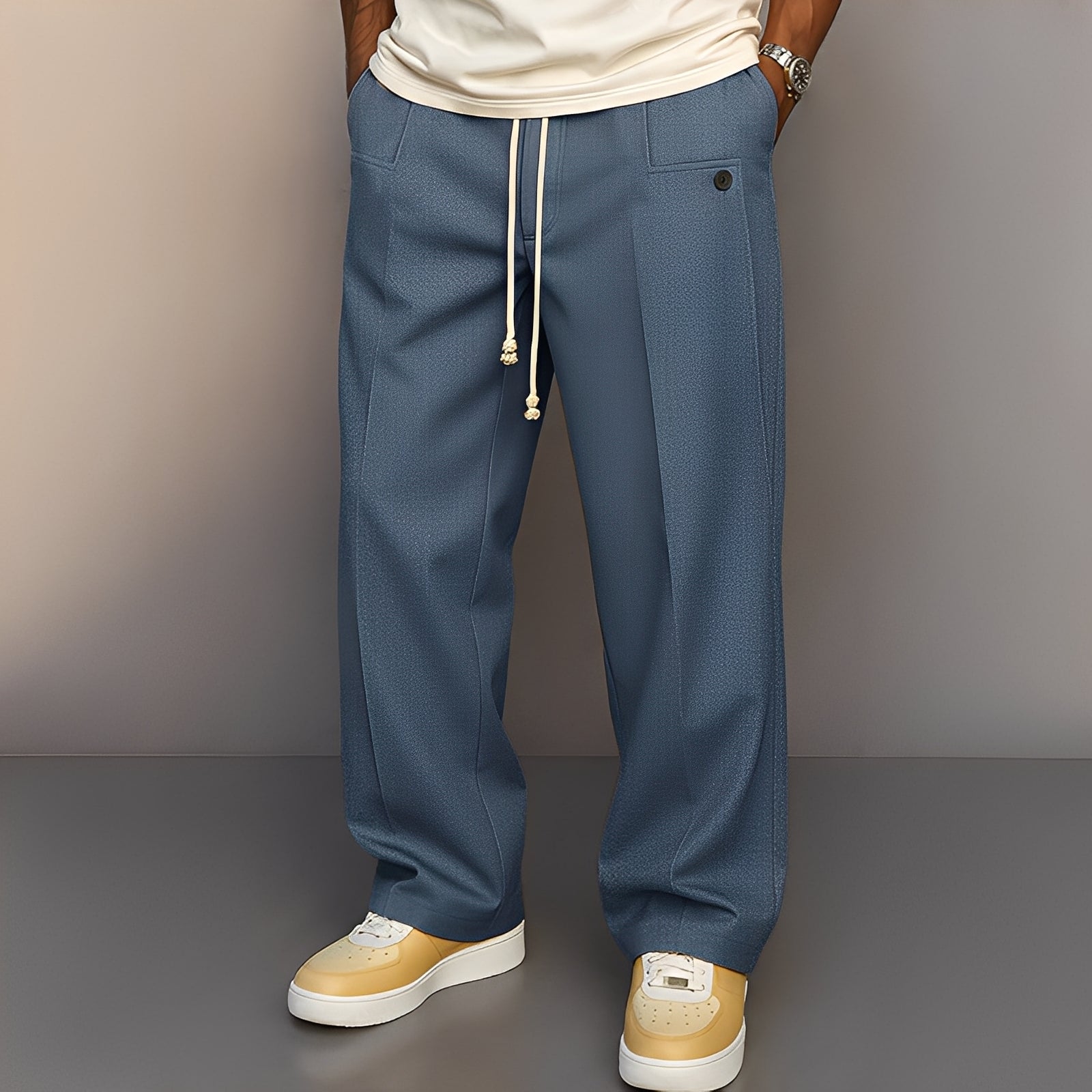 Kevin - Pantalon décontracté à jambes larges pour hommes