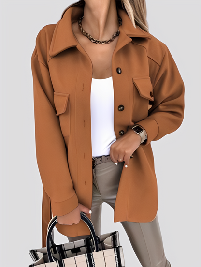 Tiffanie - Blazer léger en laine moderne avec col à revers pour femmes