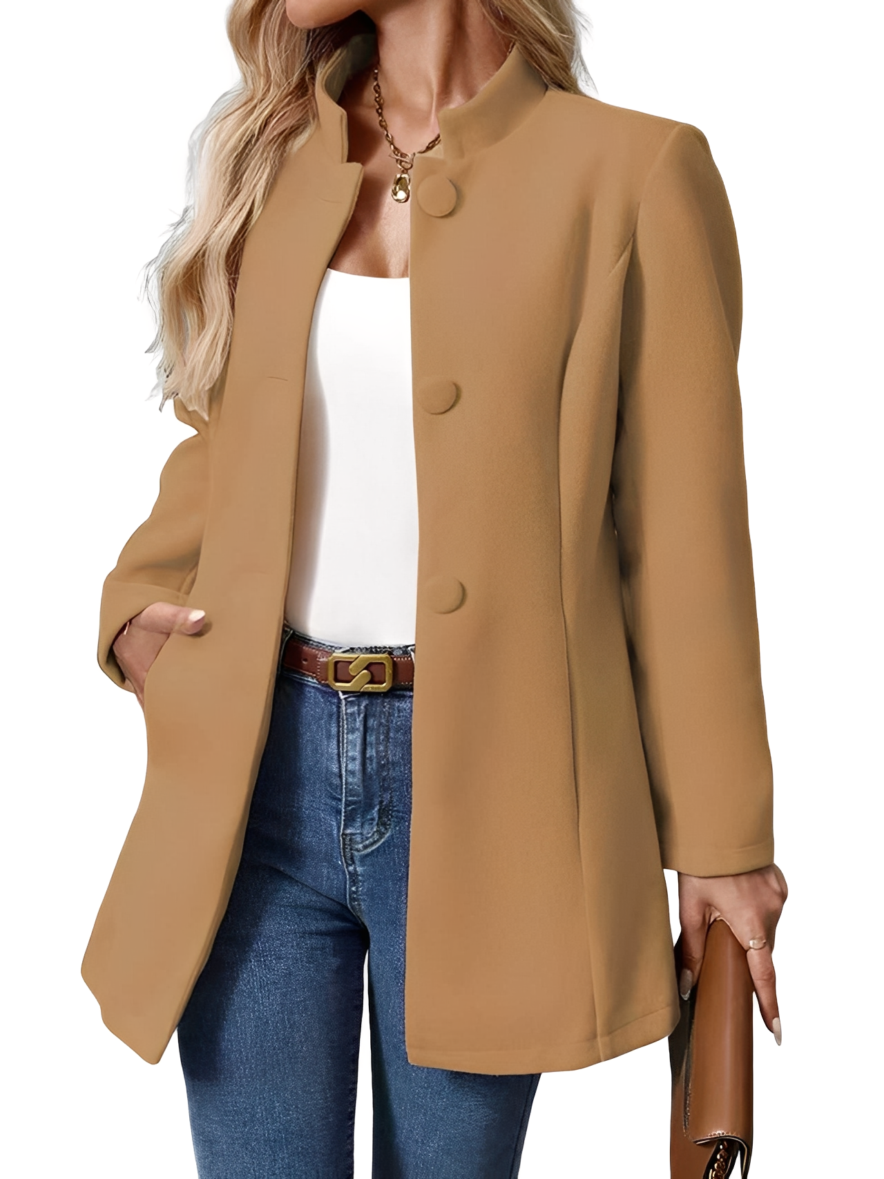 Kaitlyn - Veste élégante et ajustée avec boutons pour femmes