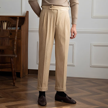 Rafael - Pantalon en Velours Côtelé Taille Haute