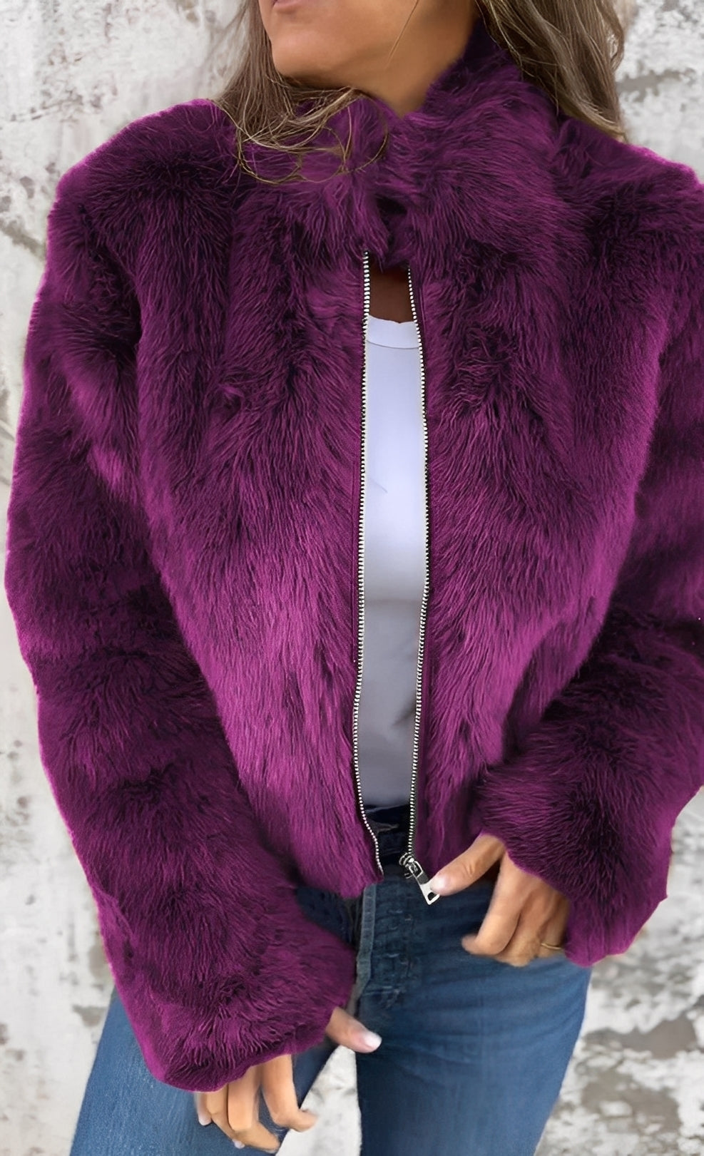 Amanda - Manteau tendance en fausse fourrure pour femmes