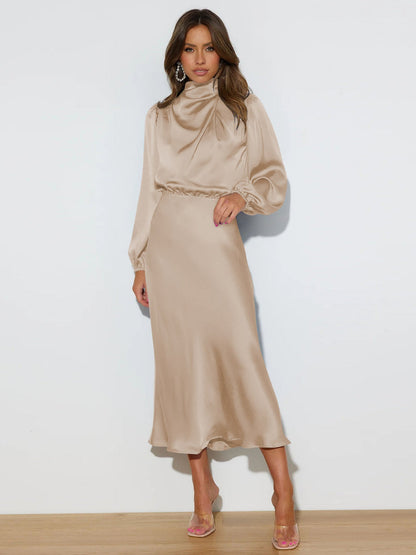 Danica - Robe élégante à manches longues pour femmes avec col halter