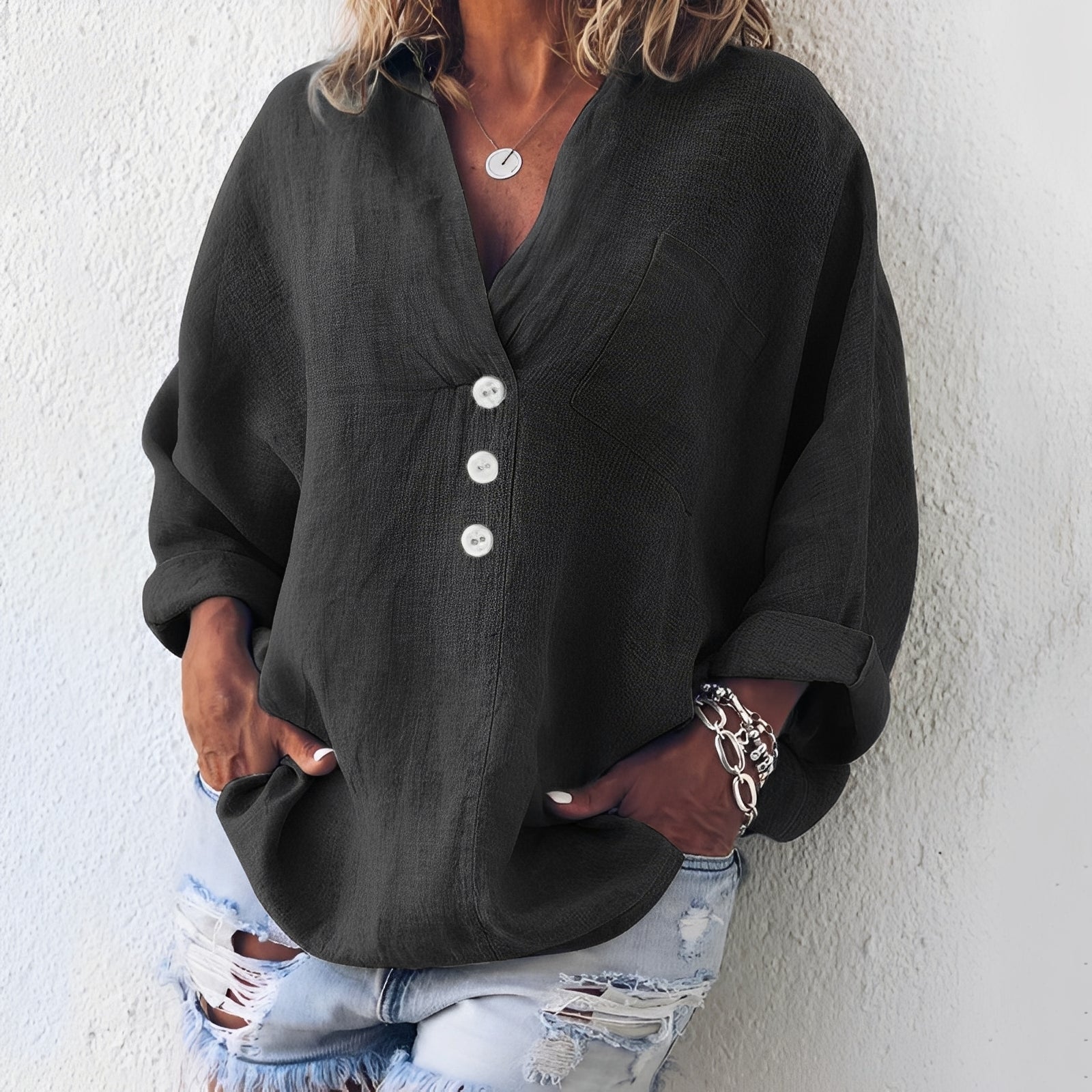 Sandra - Chemise décontractée à manches longues pour femmes