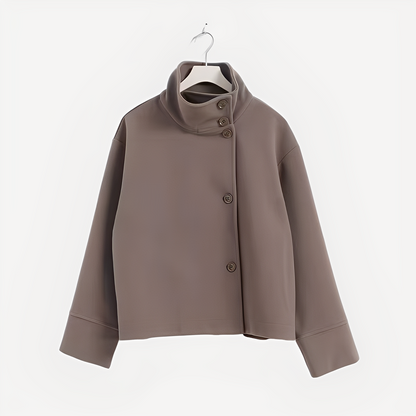 Carolyn - Élégant manteau en laine avec boutonnage simple pour femmes