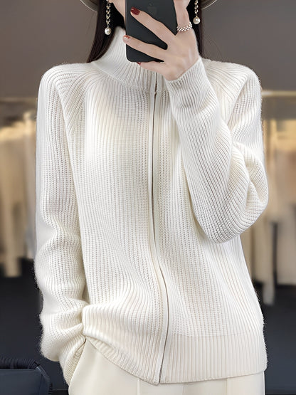 Brylee - Veste en laine moderne avec zip pour femmes