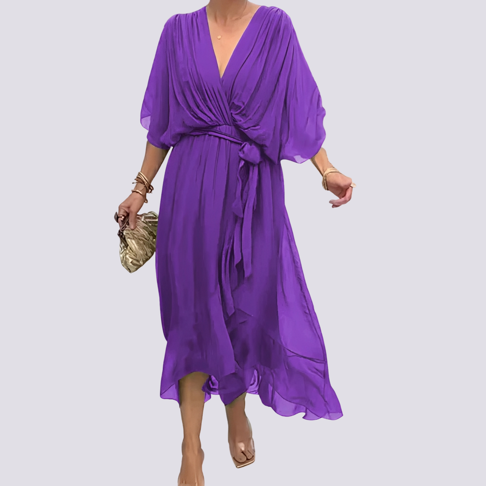 Jane - Robe Irrégulière avec Col en V