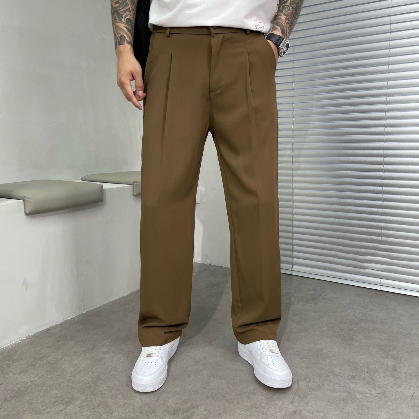 Spencer - Pantalon homme moderne et large, style décontracté