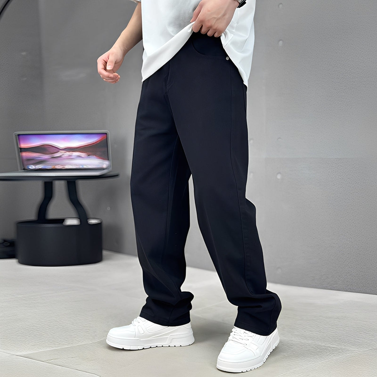 Wendell - Pantalon tendance à jambes larges