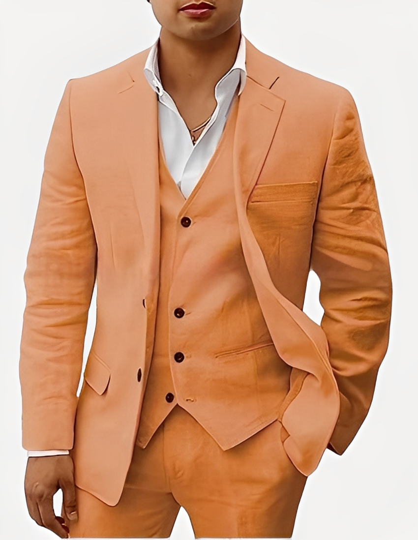 Beckham - Costume élégant en lin pour hommes, trois pièces