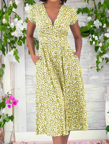 Monica - Robe décontractée avec col en V pour femmes