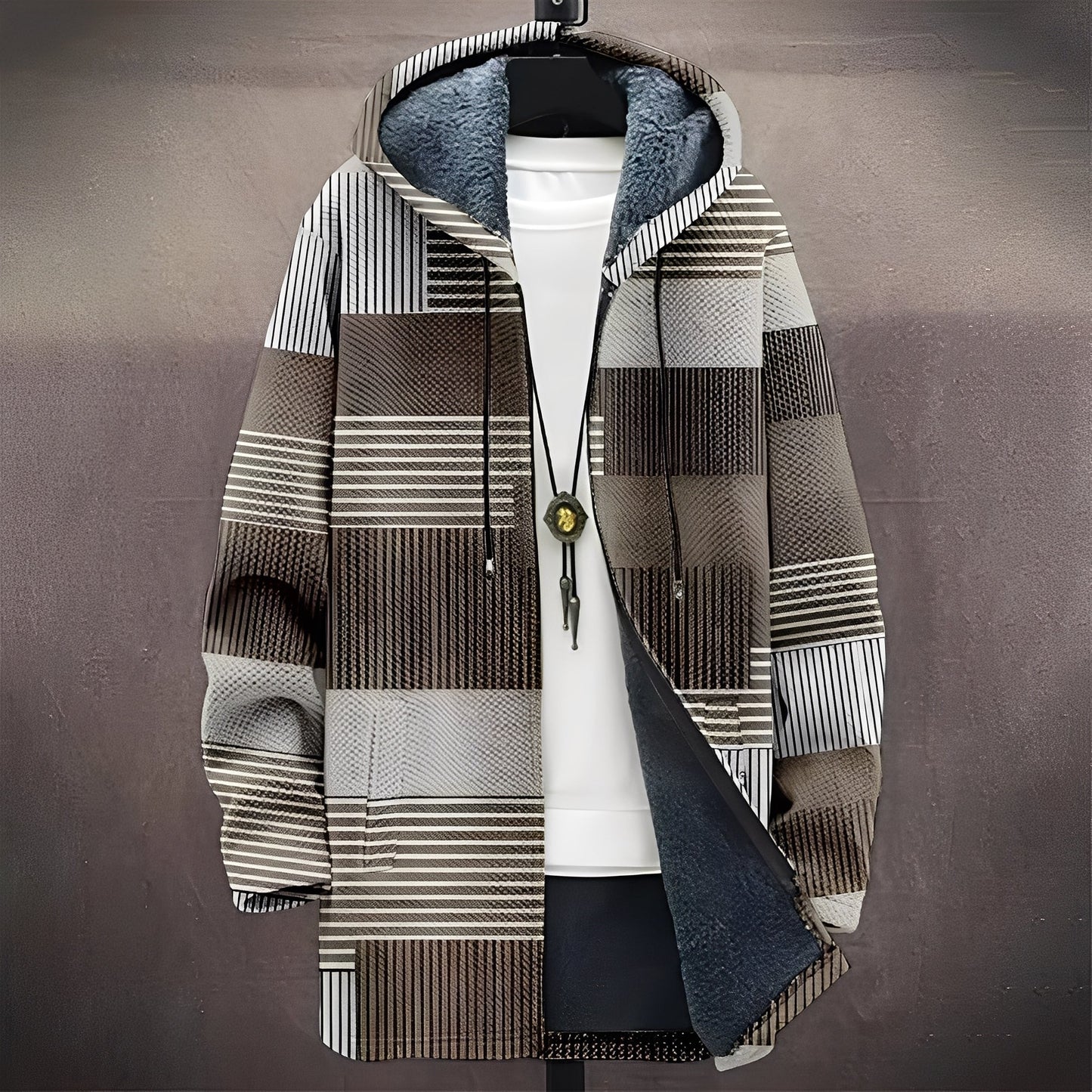 Wiley - Manteau stylé et polyvalent avec motif pour hommes